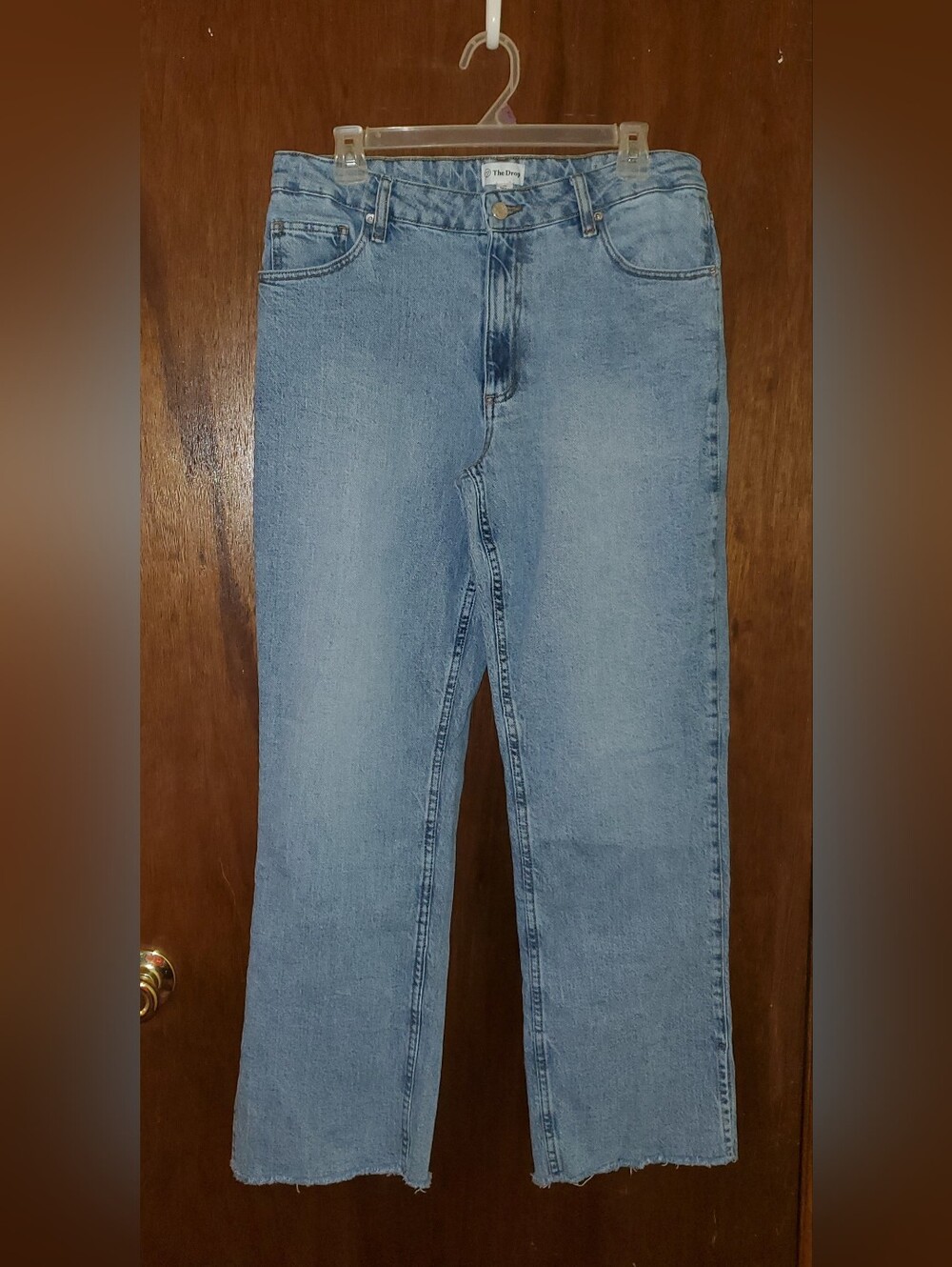 The Drop High Rise Straight Leg Raw Hem Jeans Sz 31